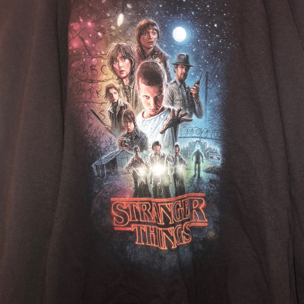 Stranger things off the shoulder shirt